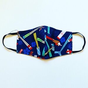 NEW Handmade Navy Blue Chopstick Print Face Mask